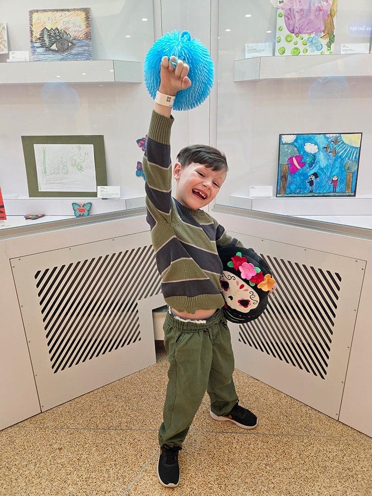 Elias the day he found out he was entering the survivorship program