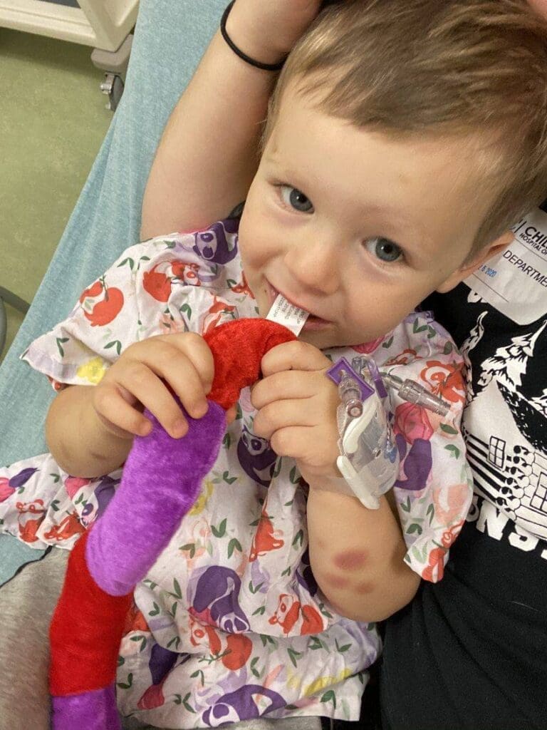 Elias with bruises on diagnosis day