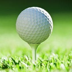 Golf ball on tee